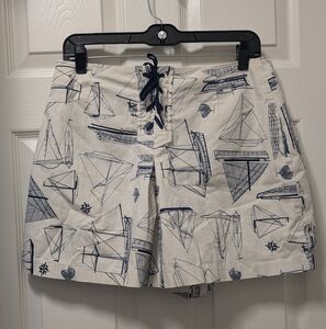 Tory Burch Women’s Adrift Nautical Shorts Blue & White Size 30 Beach Vacation